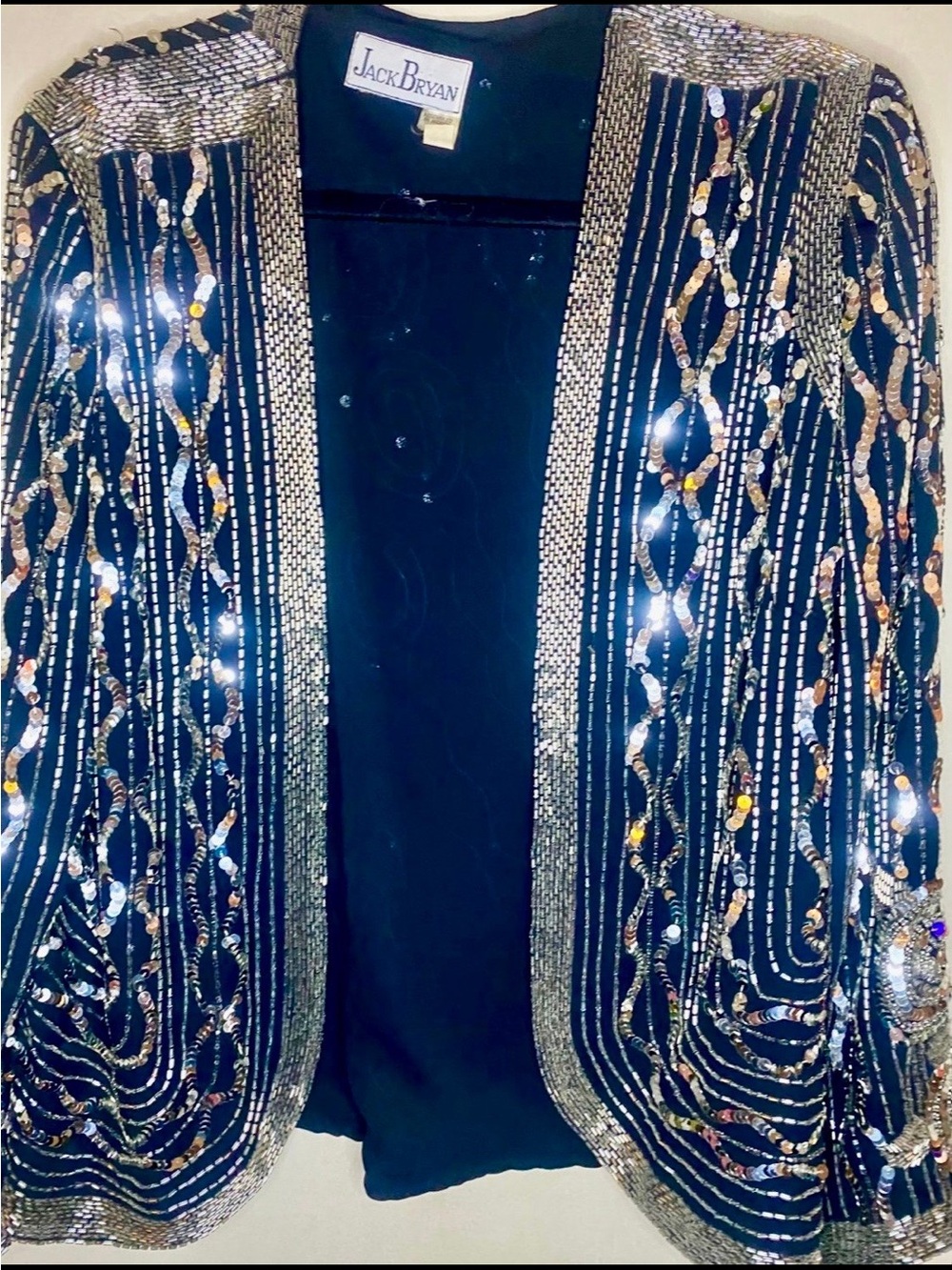 Vintage 80s Jack Bryan sequined evening jacket. SZ  M